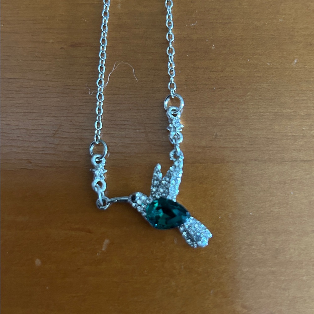 Elegant Silver Hummingbird Necklace